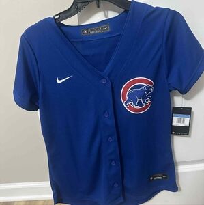 Nike Royal Blue Cubs Button-Up Jersey